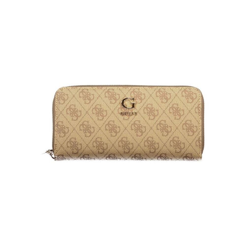 Guess Jeans Beige Polyurethane Women's Wallet with Functional Women's